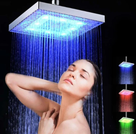 8" LED shower without batteries